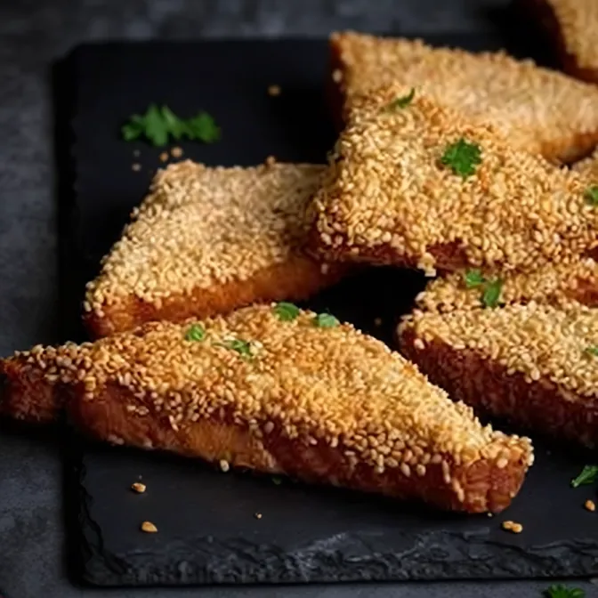 Sesame Seeds Prawn and Chicken on Toast (6) 雞蝦多士
