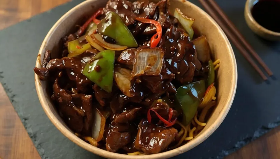 Spicy Black Bean Beef 鼓椒牛肉飯