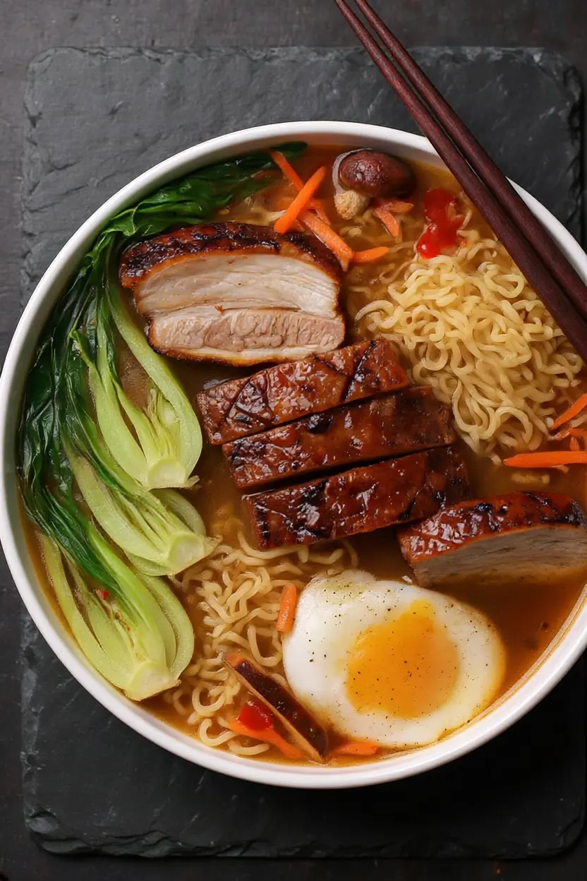 Roast Pork Japanese Ramen Noodles 叉燒撈麵