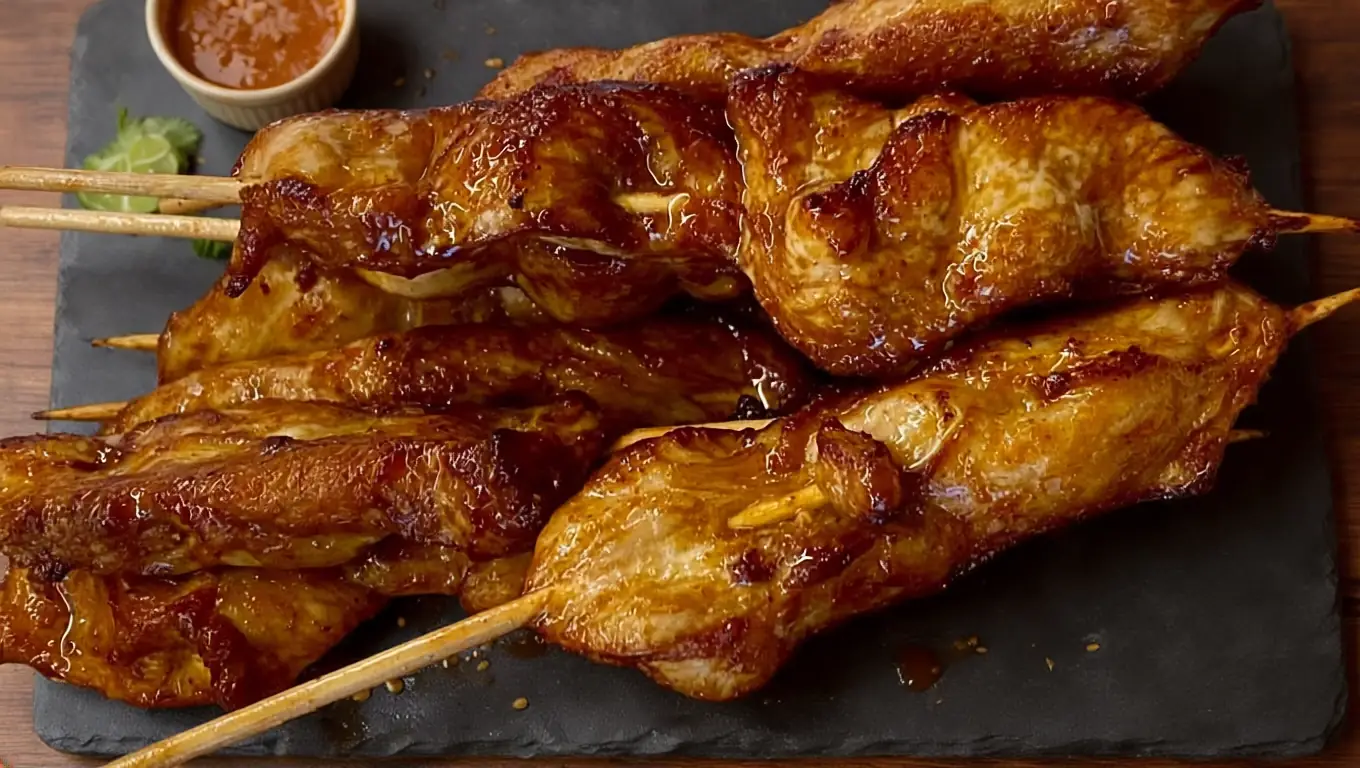 Chicken Satay on Skewers 串雞